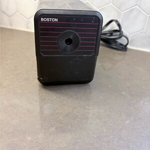 BOSTON Electric Pencil Sharpener - Black with Red Accents vintage